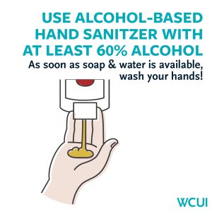 Healthy Hygiene use alcohol based hand sanitizer